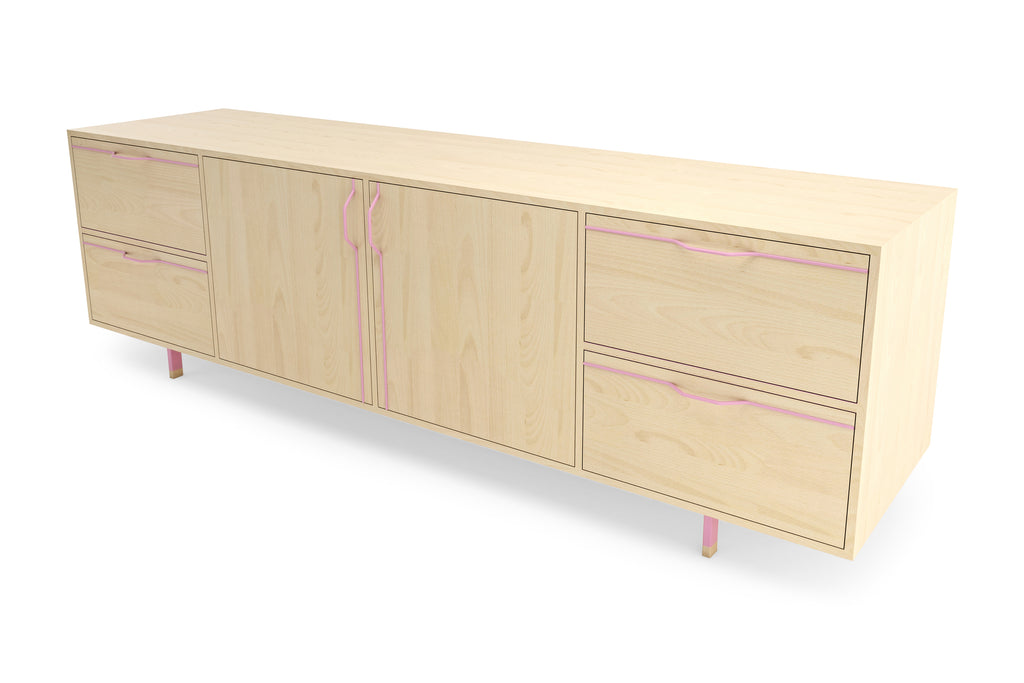 Large storage outlet credenza